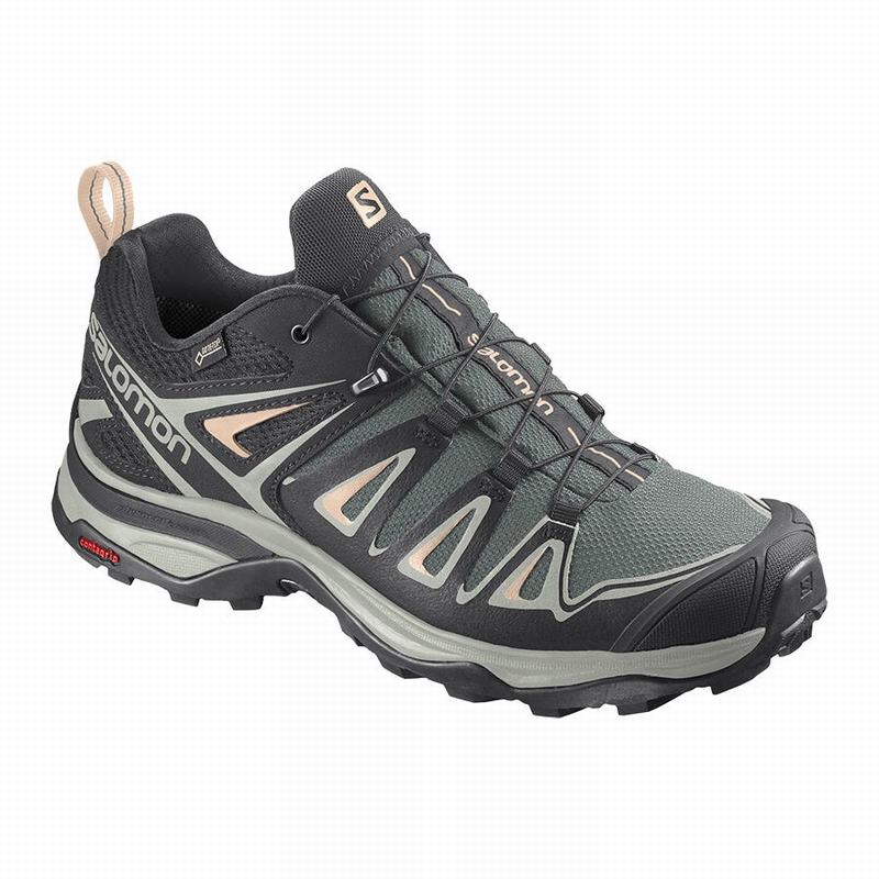 Zapatillas Trekking Salomon Mujer Verde / Gris - Salomon Argentina X ULTRA 3 GORE-TEX ,563901-IXA